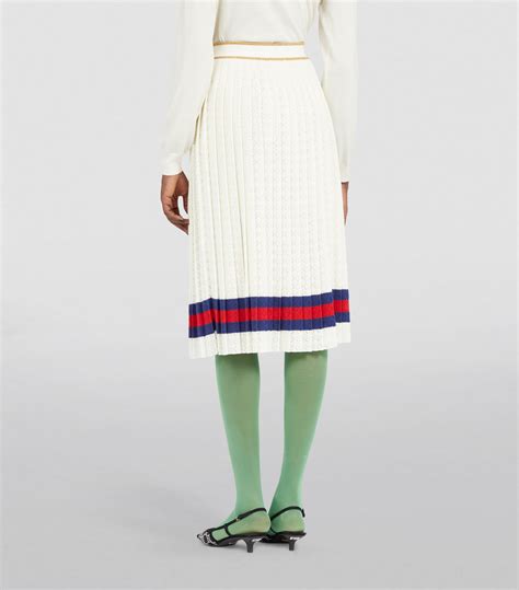 gucci pleated midi skirt